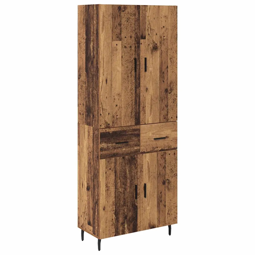 Credenza 2 pz | Madia | Buffet da pranzo | Armadio da pranzo Legno vecchio Legno Stratificato e Vetro