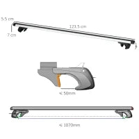 Barre Portapacchi per Auto con Serratura e Chiavi in Lega di Alluminio 125x5.5x7cm, Max. 75 kg