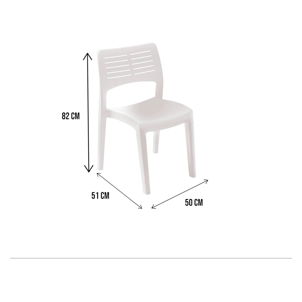 Sedia da esterno Genny, Seduta da giardino, Sedia per tavolo da pranzo, Poltrona outdoor, 100 % Made in Italy, 50x51h82 Cm, Bianco