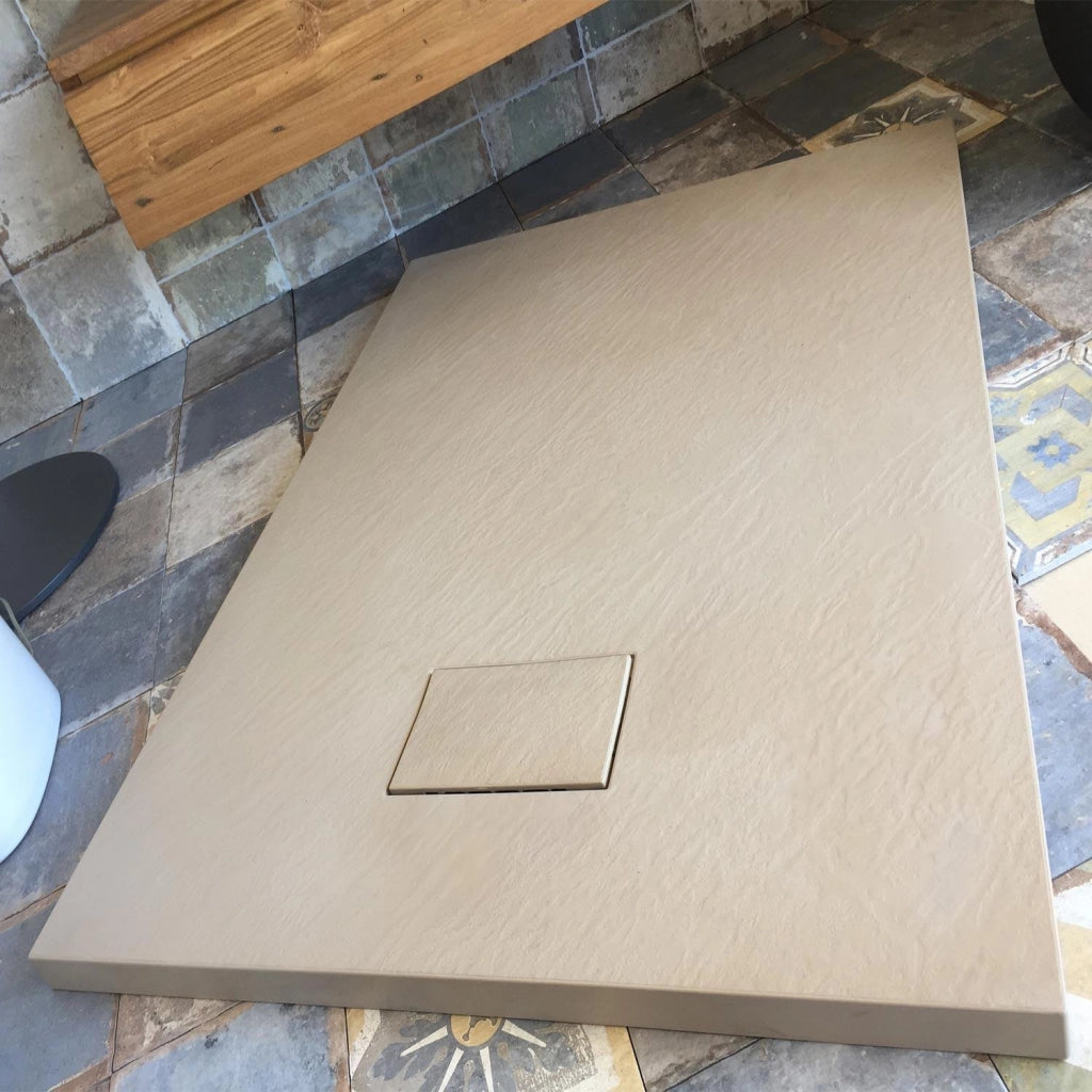 Piatto Doccia 90x180x2 6 CM Rettangolare Tortora Effetto Pietra mod. Strong