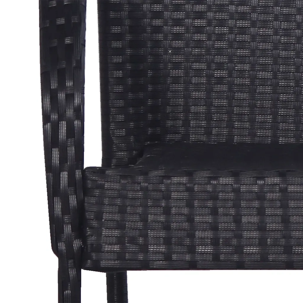 Sedie da Esterno Impilabili 2 pz in Polyrattan Nere 44238