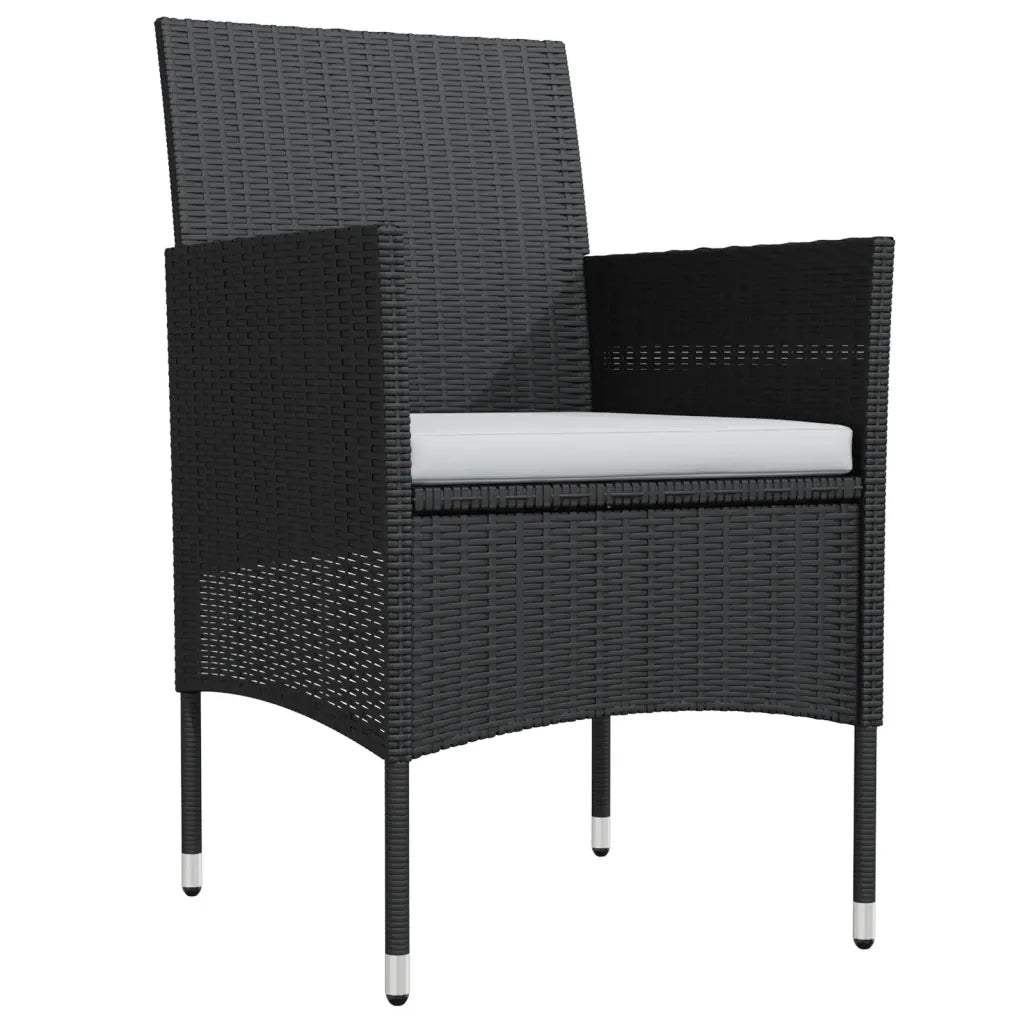 Set da Pranzo da Giardino 5 pz con Cuscini Nero cod mxl 39125