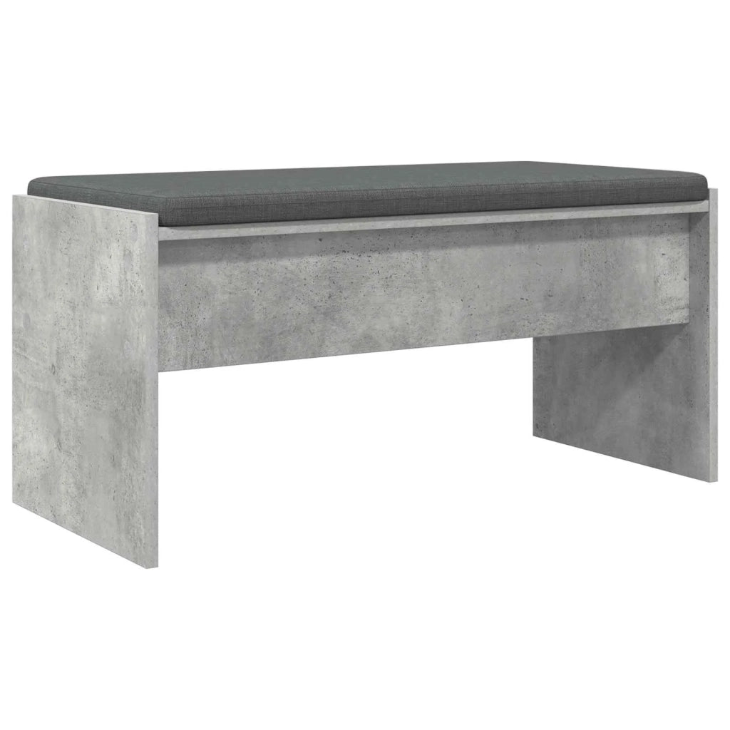 Panca per ingresso con cuscino Grigio cemento 83 x 38 x 40 cm