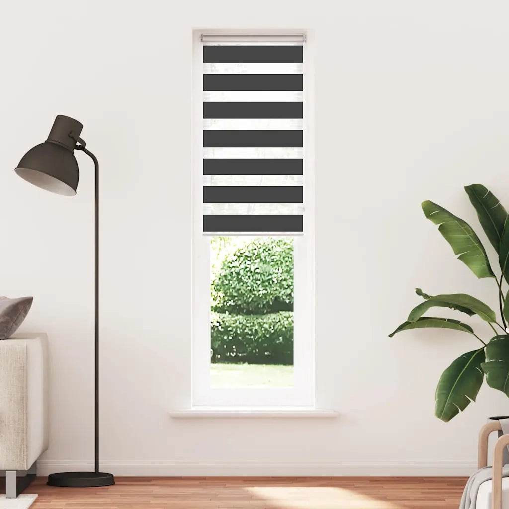 Tenda a Rullo Zebra Nero-Tenda avvolgibile Larghezza Tessuto 60,9 cm Poliestere 484407