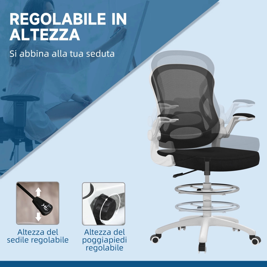 Sedia da Ufficio Ergonomica ¨C Zephmum ¨C Tessuto Grigio 59x65x110-130 cm