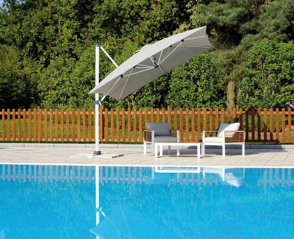 Ombrellone California 3X4 fusto Bianco telo Spuncrylic Greenwood