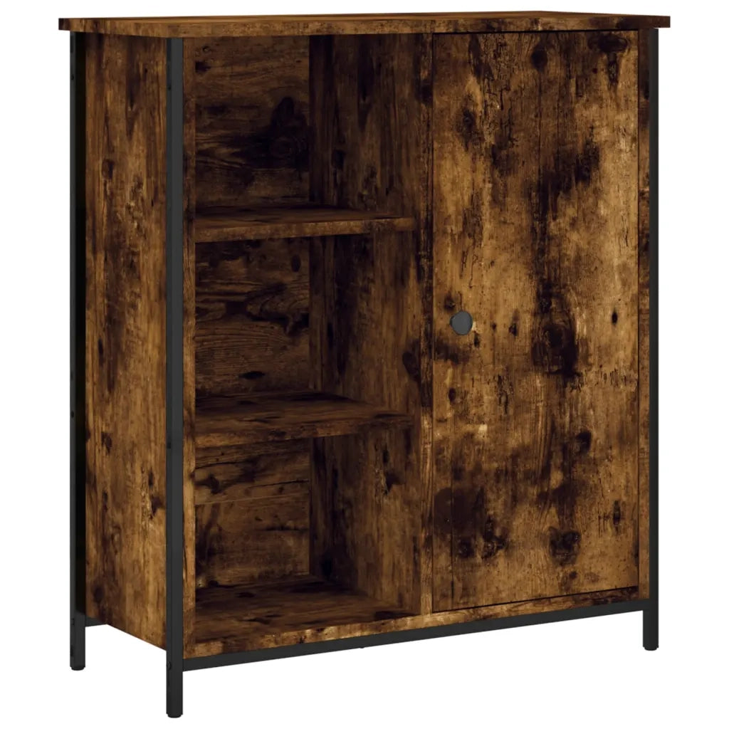 Credenza Rovere Fumo 70x30x80 cm in Legno Multistrato 835496