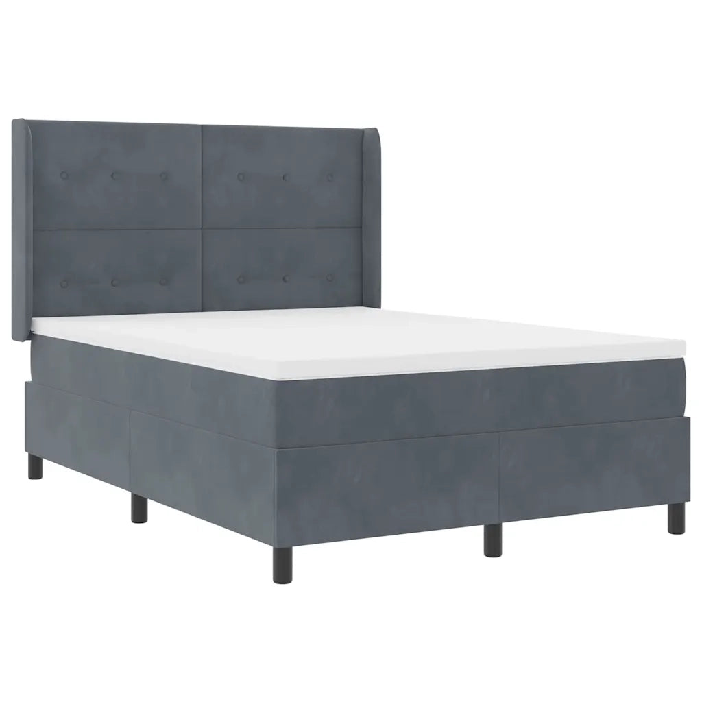 Letto a molle con strisce LED Grigio scuro 140 x 190 cm Velluto 3343863
