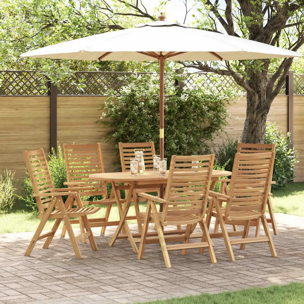 Set da Pranzo per Giardino 7 pcs Marrone Legno di teak solido