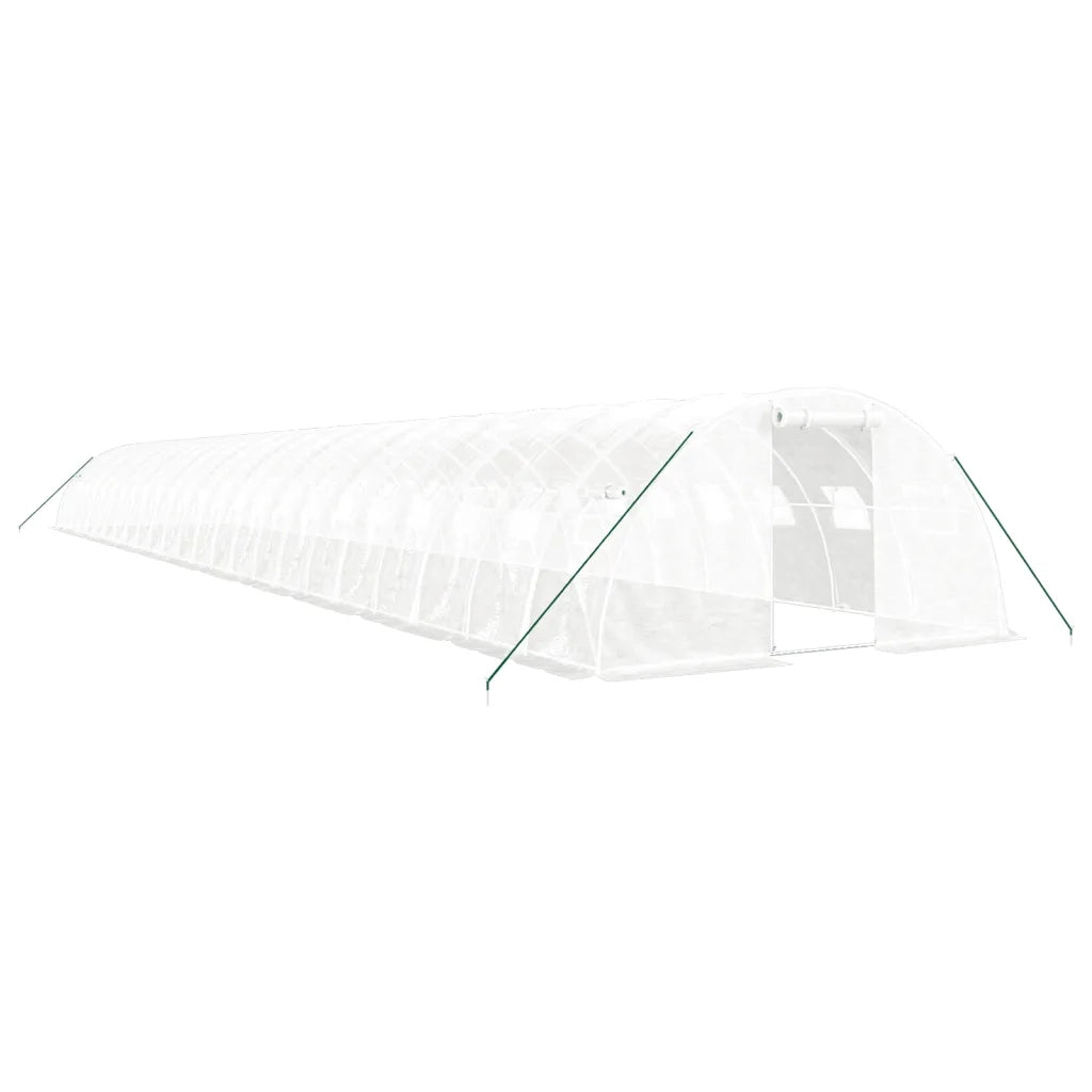 Serra con Telaio in Acciaio Bianco 96 mÂ² 24x4x2 m