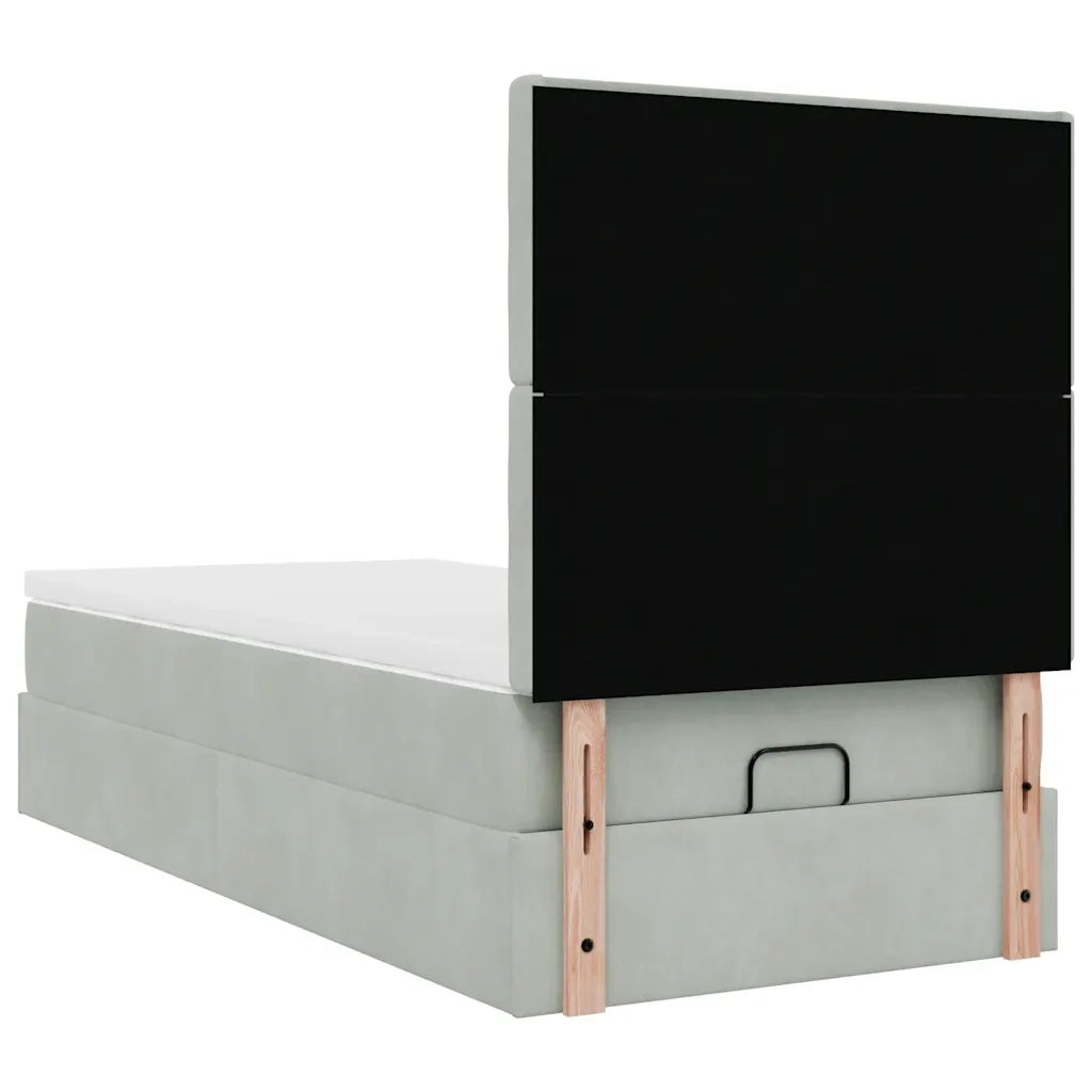 Struttura Letto Pouf con Materassi 90x200 cm in Velluto