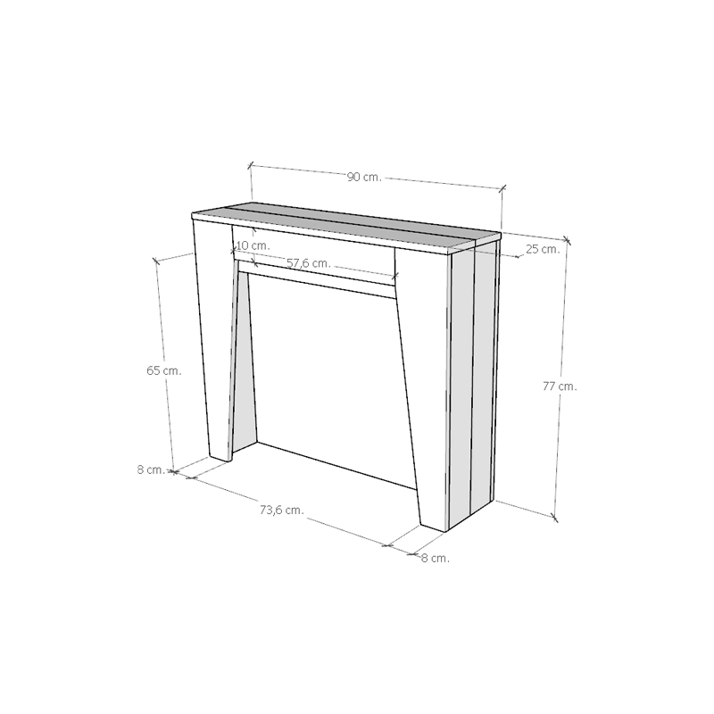Consolle allungabile 90x25/211 cm Anea - Quercia Natura