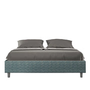 Letto Matrimoniale Sommier 160x210 cm con Rete e Contenitore Azelia Aragona 8 Blu