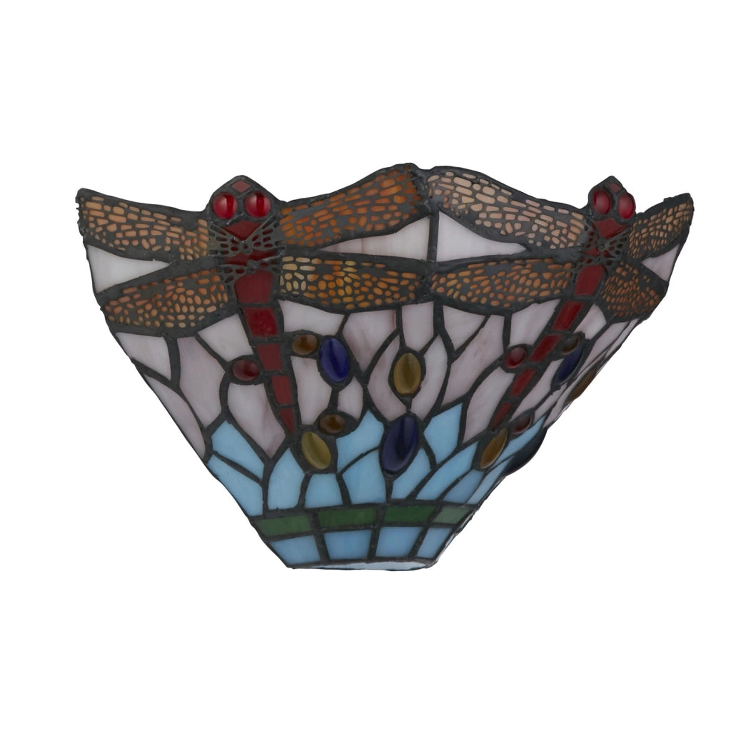 Applique Tiffany Libellula Acciaio Multicolor Vetro 1 Luce E14