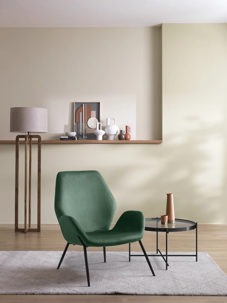 Poltrona da Salotto o da Camera Brandy 73x68x85 cm in Velluto Verde Scuro