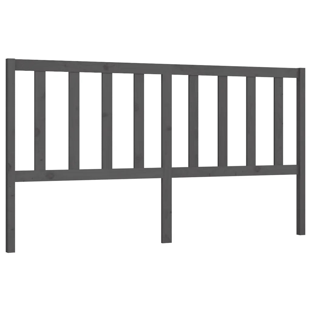 Testiera per Letto Grigia 186x4x100cm in Legno Massello di Pino cod mxl 33552