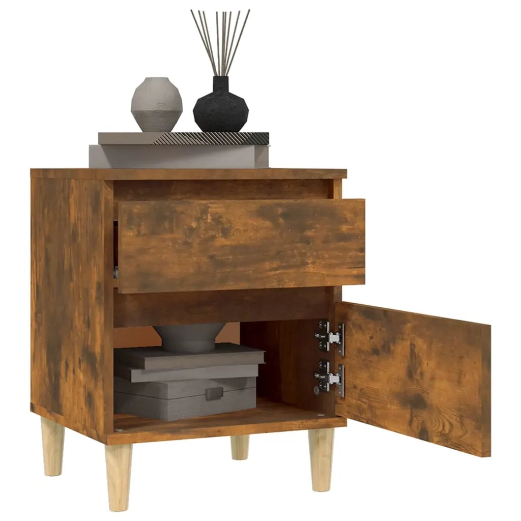 Comodini 2pz Rovere Fumo 40x35x50 cm 821837