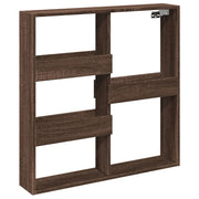 Armadietto a Muro | Mobile a Parete Rovere Marrone 80x15x80 cm Legno Multistrato