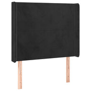 Testiera | Testata ad Orecchio Nera 103x16x118/128 cm in Velluto