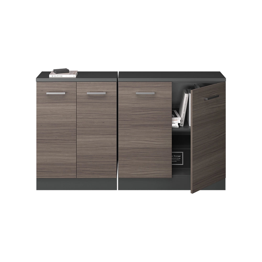 Mobile cucina sottotetto R-Line Grigio nobile/Antracite 140 cm Set di 2 carcasse armadio profondità 60 cm Vicco
