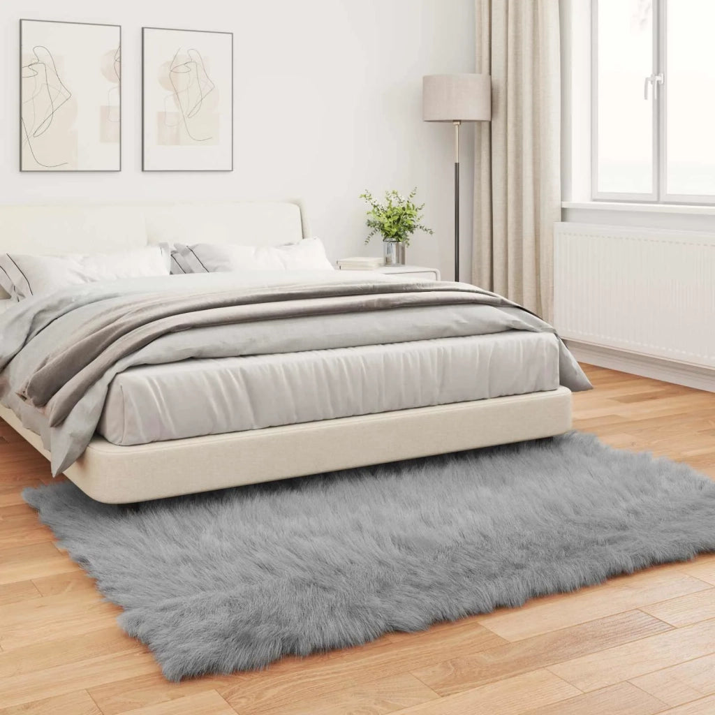 Tappeto in finta TAFALLA Grigio 160 x 230 cm Poliestere 42021528