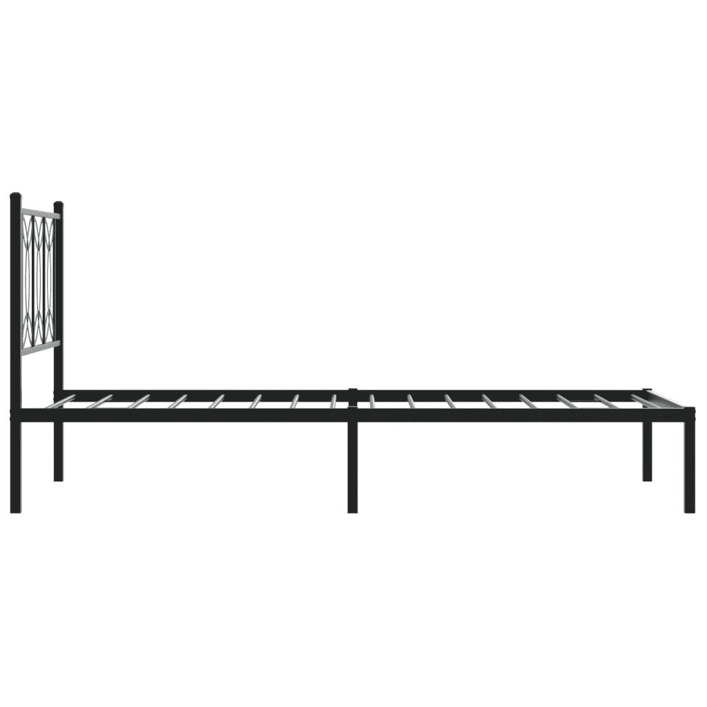 Giroletto con Testiera in Metallo Nero 90x200 cm 376121