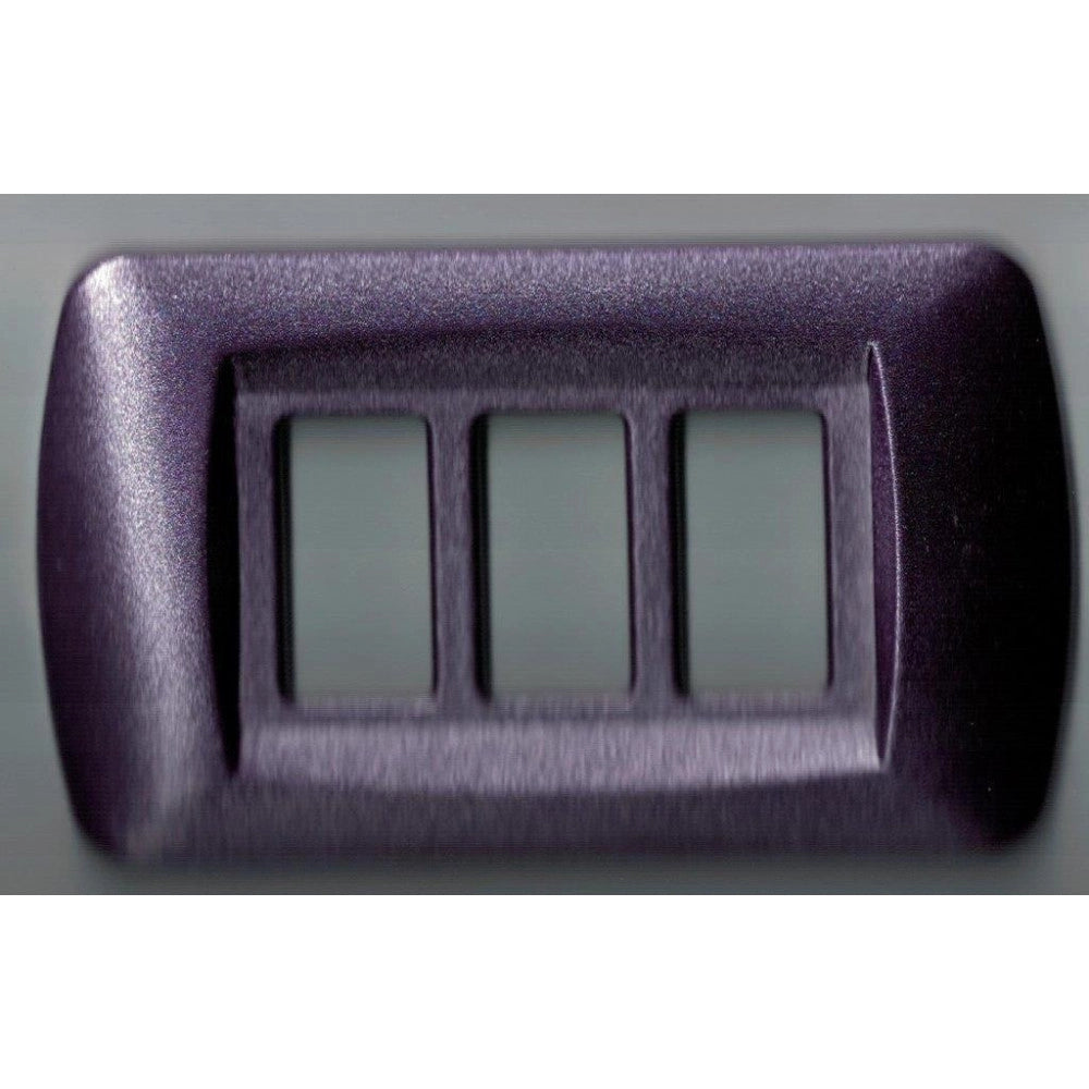 Trade Shop - Placchette Placche In Abs Serie Magic Bticino Compatibili Placca Copriprese Fori - Viola Metallizzato -4 Fori     -