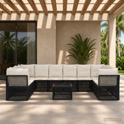 Set Divano da Giardino 11 pz Nero polyrattan 3434347