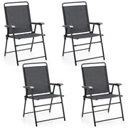 Set di 4 sedie da giardino pieghevoli 59 x 63 x 92 cm comode e leggere stile moderno metallo grigio 20_0020883