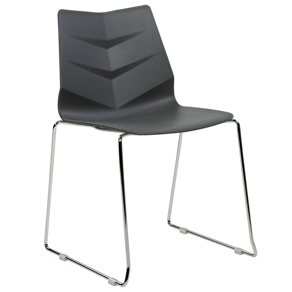 Set di 4 sedie in plastica con gambe d'acciaio grigio scuro sedie da conferenza design scandinavo moderno