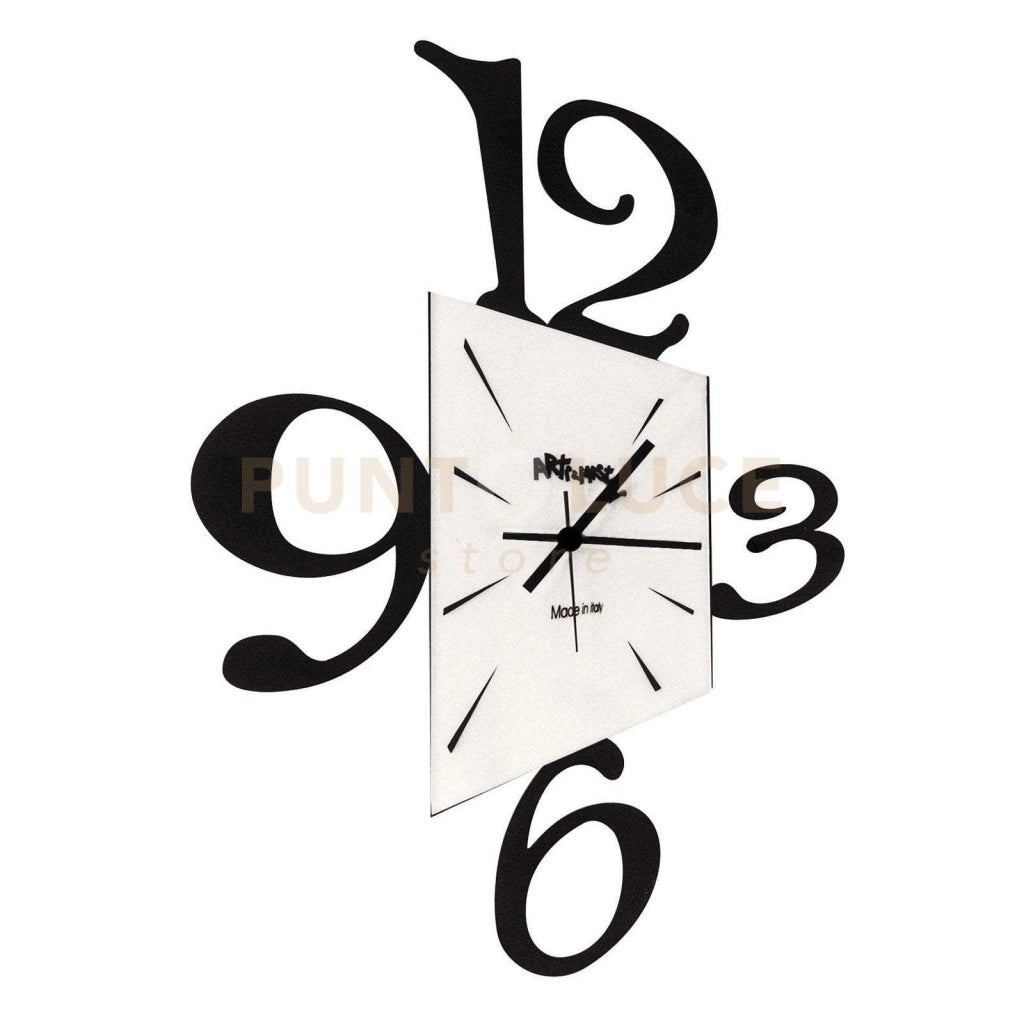 orologio da muro geometrico big prospettiva Nero in Ferro 70x100cmh