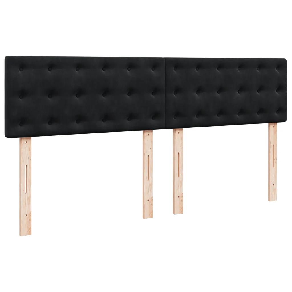 Giroletto a Molle con Materasso Nero 180x200 cm in Velluto
