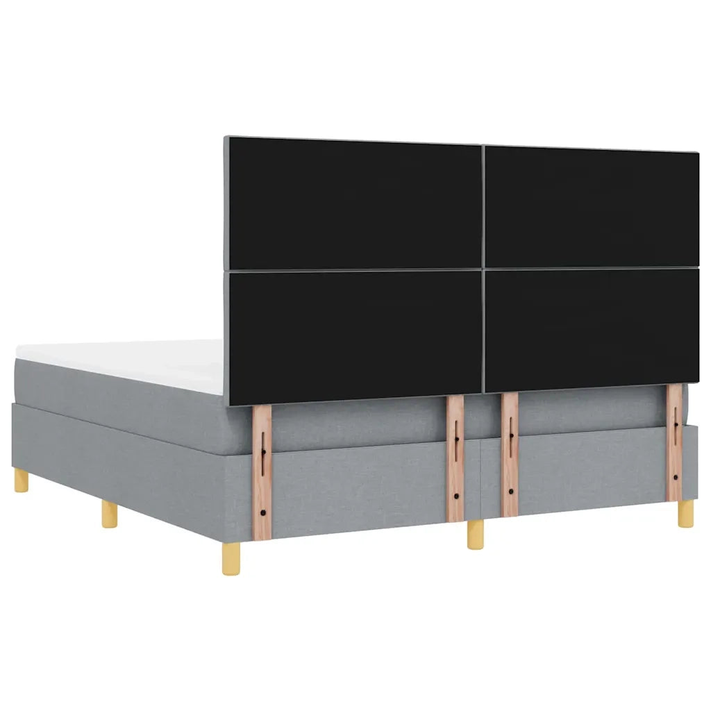 Letto a Sorgente LED Grigio chiaro 180 x 200 cm Tessuto 3343194