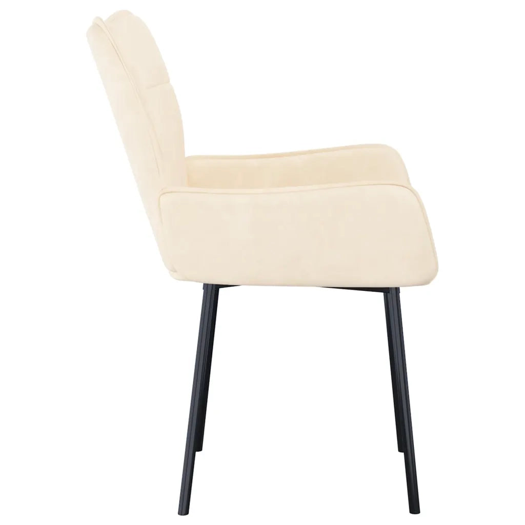 Sedie da Pranzo 2 pz Crema in Velluto 344829