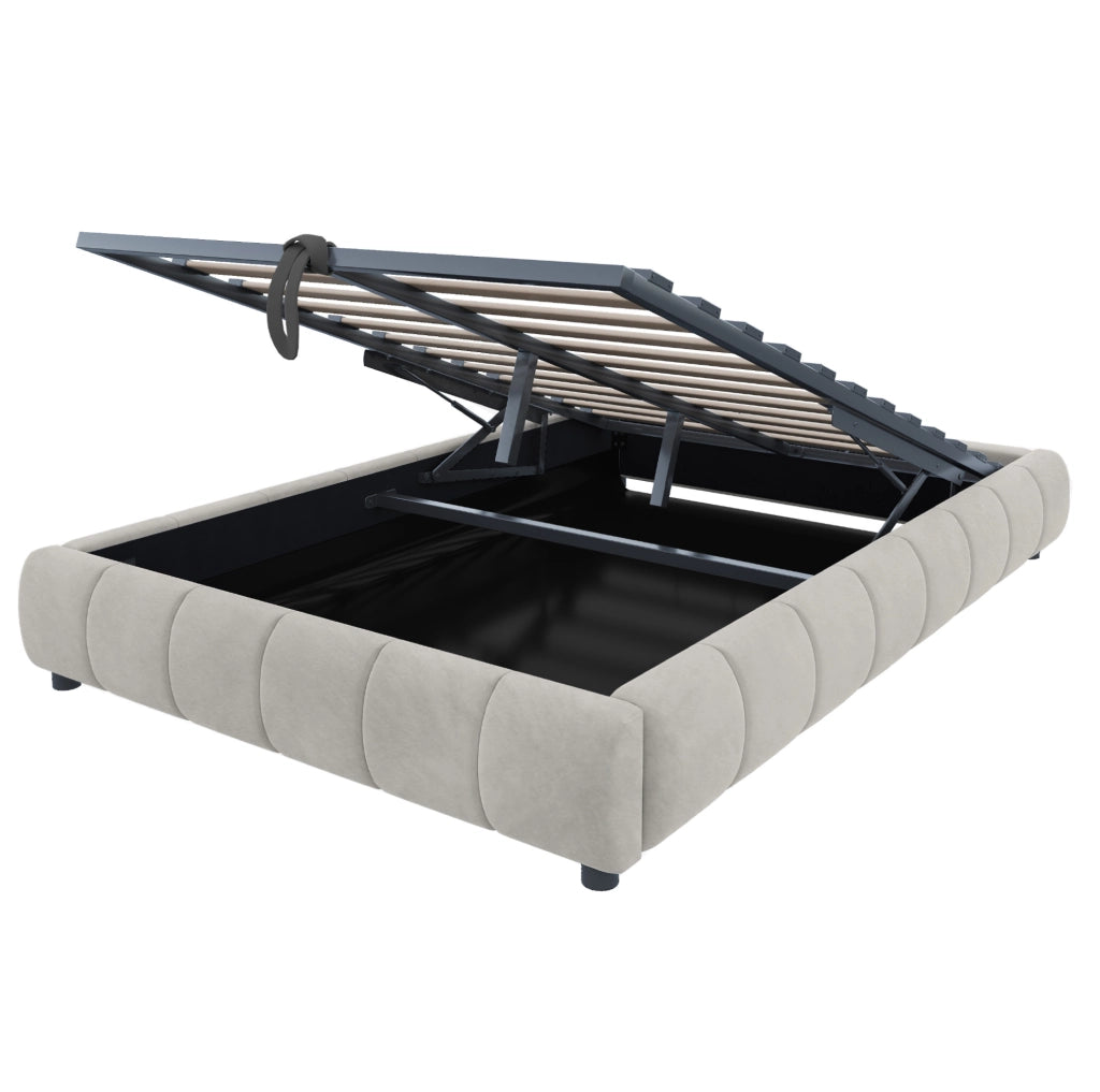 Letto 140x200 cm con contenitore e LED; senza testiera