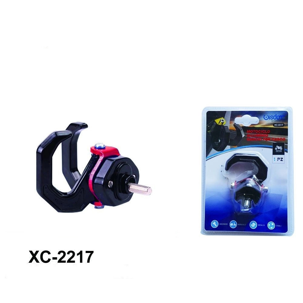 Trade Shop - Gancio Universale Per Casco Da Moto In Alluminio Doppio Gancio Con Vite Xc-2217 -