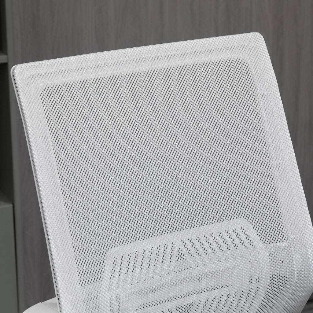 Sedia da ufficio con rotelle regolabile in altezza ¨C zephmum ¨C grigio/bianco rete 64x59x104-124 cm
