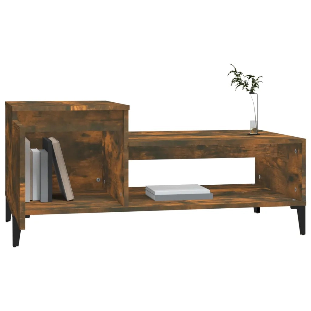 Tavolino da Salotto Rovere Fumo 100x50x45 cm Legno Multistrato 821137