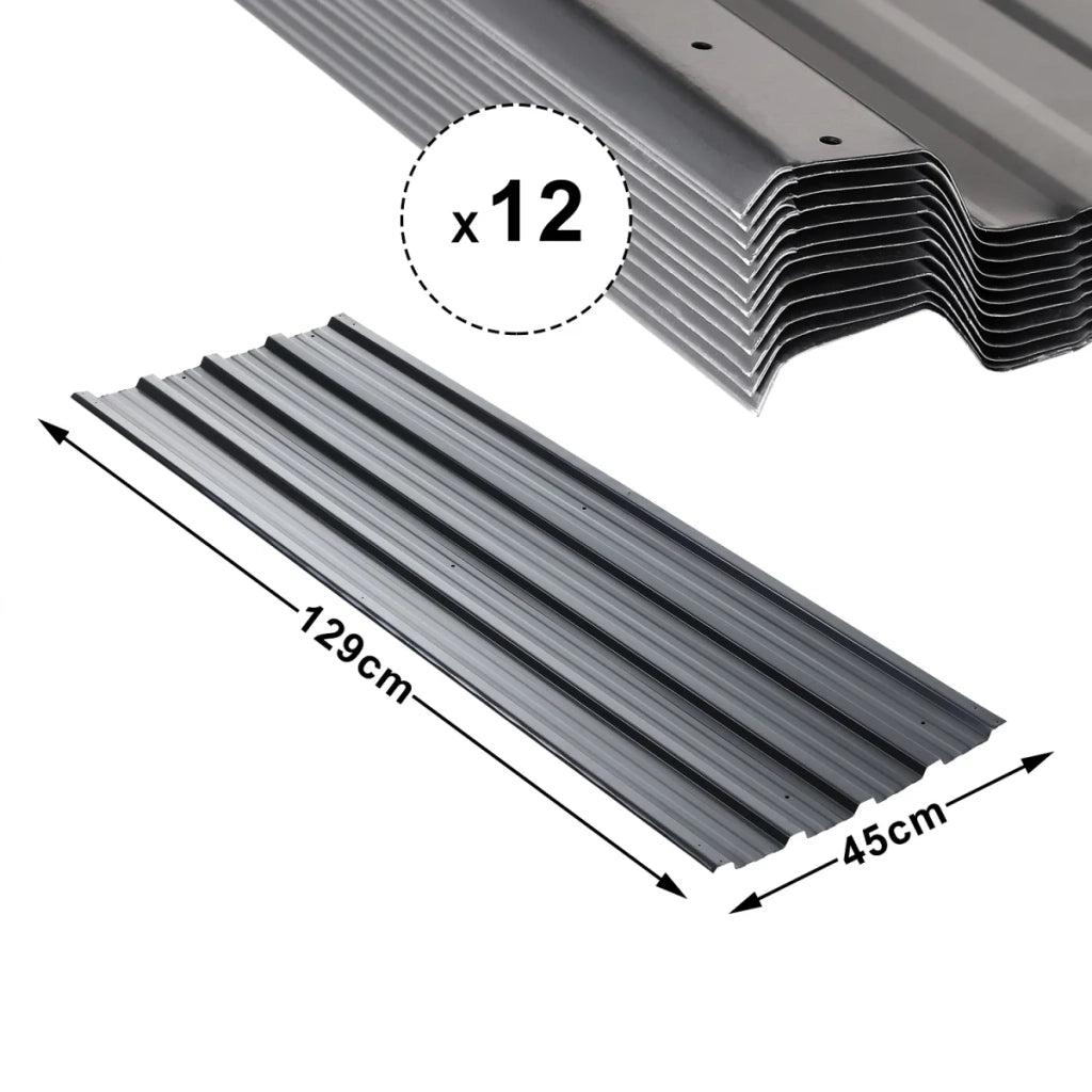 Set di 12 fogli trapezoidali, antracite