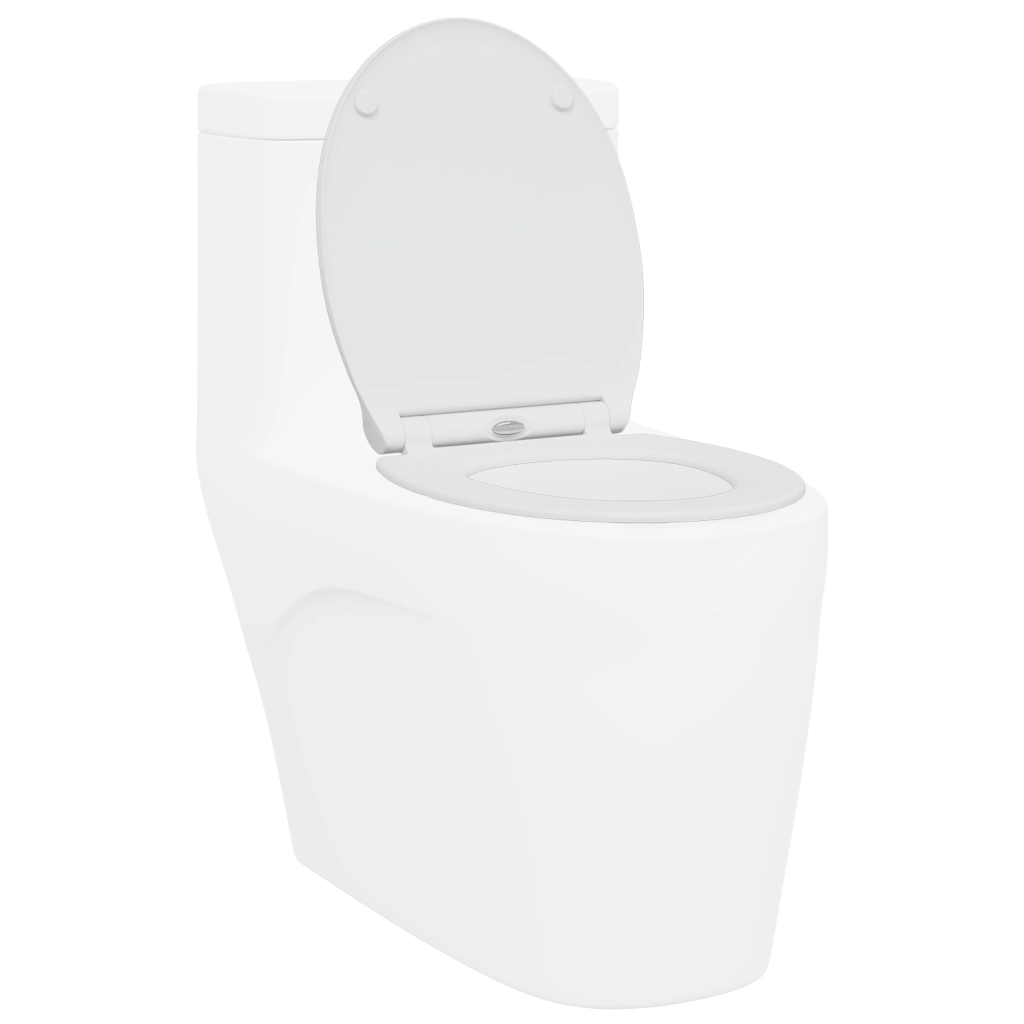 Toilet Seat con Chiusura Flessibile in Duroplast Bianco