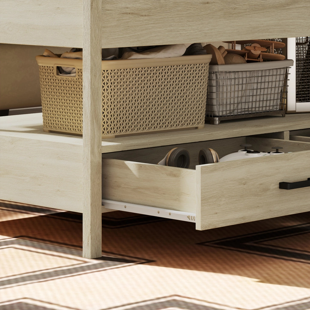 Tavolino da caff¨¨ con cassetti e vano nascosto ¨C Xylo ¨C legno rovere, design moderno per soggiorno