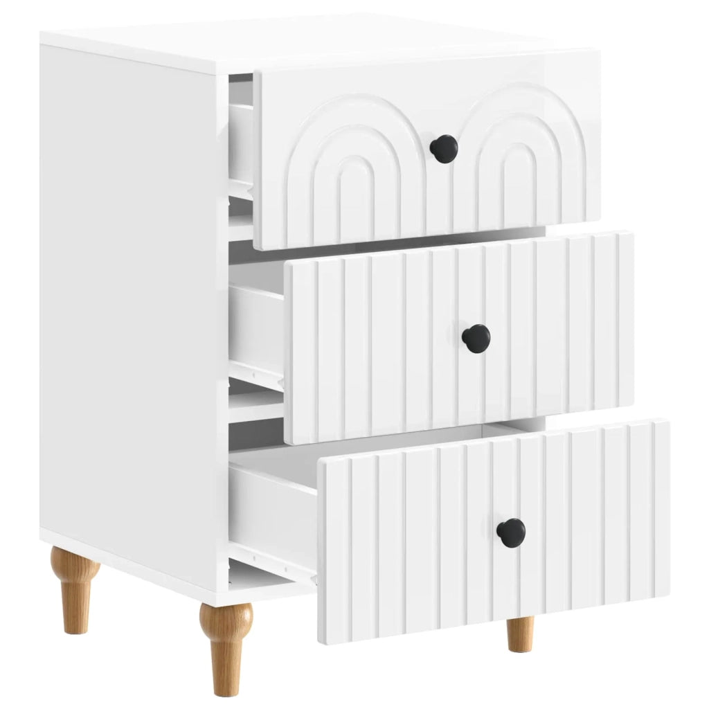 Armadio da Notte con cassetto Bianco Lucido 43x 41 x 66,5 cm