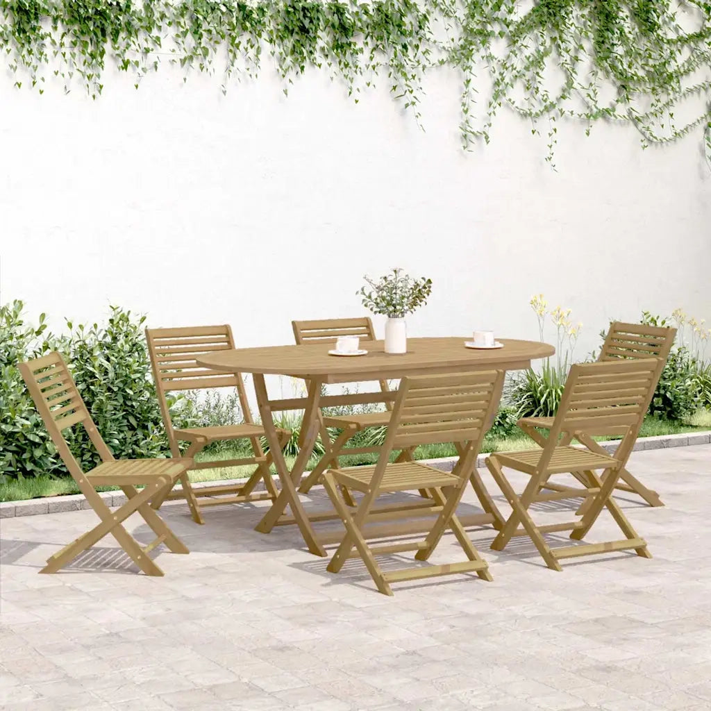 Sedie Giardino Pieghevoli 6 pz | Sedie da Esterno 48,5x61,5x87 cm Massello Acacia