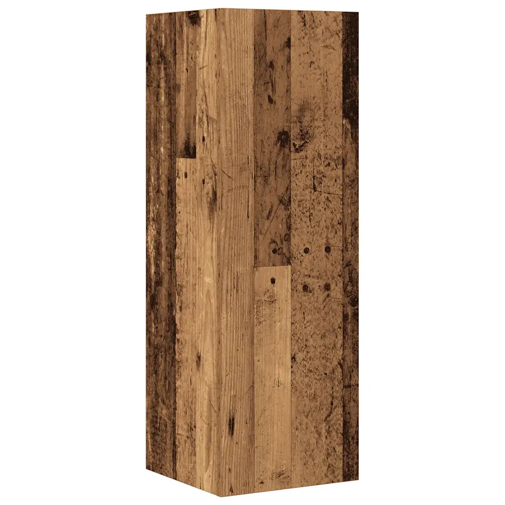Set Mobile TV 4 pz Montato a Parete Legno Antico in Truciolato