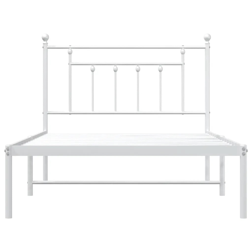 Giroletto con Testiera Metallo Bianco 100x200 cm 353581