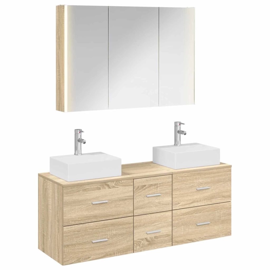 Set di mobili per il bagno 4 pcs Rovere Sonoma 3406825