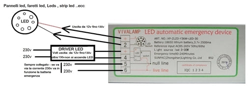 Inverter Batteria Emergenza per pannelli fino a 36w