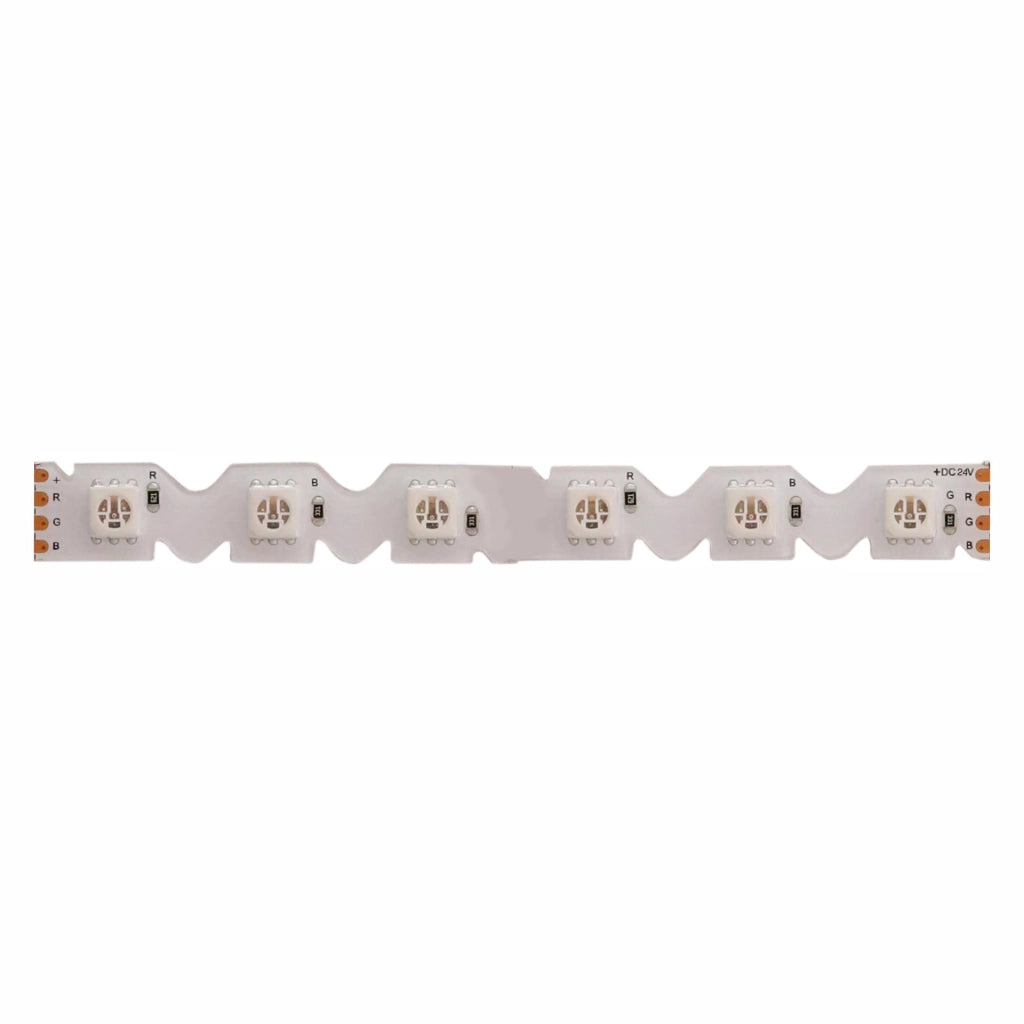 Striscia LED 5 metri RGB 60 LED/m 24V IP20 - Illuminazione Decorativa Flessibile per Interni Alta Qualità, Potenza Efficiente per Ambienti Moderni