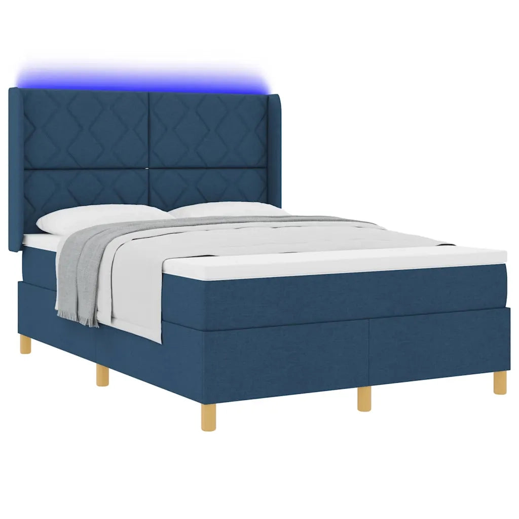 Letto a molle con materasso Blu 140 x 190 cm Tessuto 3343755