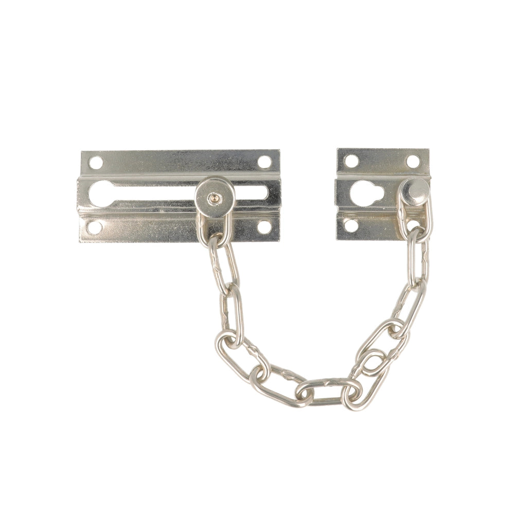 Chiudiporta con catenella - ferro nichelato - 1 pz.